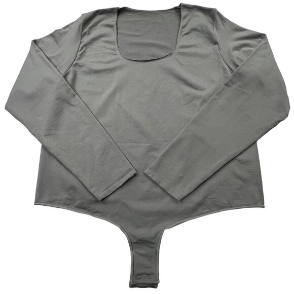 SKIMS Essential Long Sleeve Scoop Bodysuit Pacific 4X/5X - Picture 2 of 12